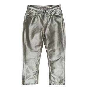 Vintage 90s A Gold E Metallic High-Waist Straight-Leg Reilly Womens Jeans 27